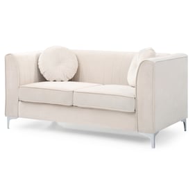 Glory Furniture Delray Ivory Velvet Microsuede Loveseat