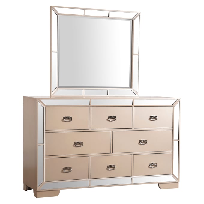 Glory Furniture Hollywood Hills Pearl Dresser and Mirror GLRY-G8100-DRMR