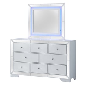 Glory Furniture Hollywood Hills White Dresser and Mirror