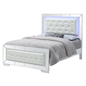 Glory Furniture Hollywood Hills White LED Queen Panel Bed