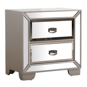 Glory Furniture Hollywood Hills Silver Champagne 2 Drawers Nightstand