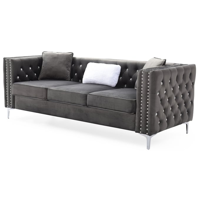 Glory Furniture Paige Gray Velvet Sofa GLRY-G822A-S