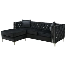 Glory Furniture Paige Black Velvet Sofa Chaise