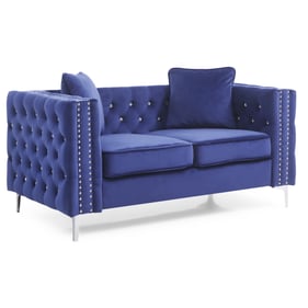 Glory Furniture Paige Blue Velvet Loveseat