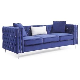 Glory Furniture Paige Blue Velvet Sofa