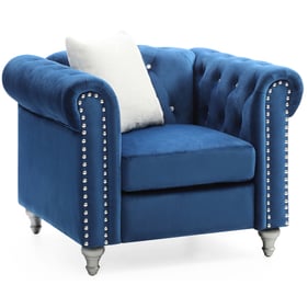 Glory Furniture Raisa Navy Blue Velvet Chair