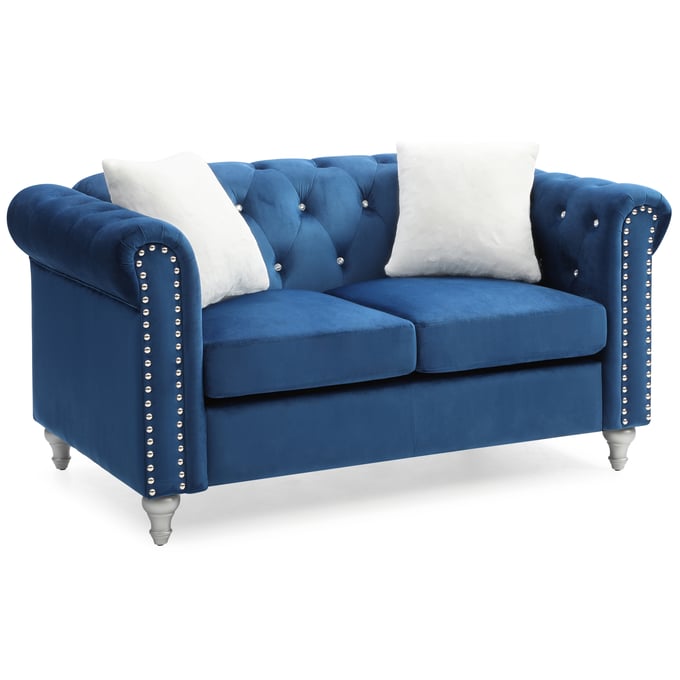 Glory Furniture Raisa Navy Blue Velvet Loveseat GLRY-G861A-L