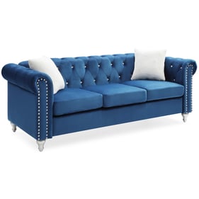 Glory Furniture Raisa Navy Blue Velvet Sofa