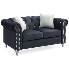 Glory Furniture Raisa Black Velvet Loveseat