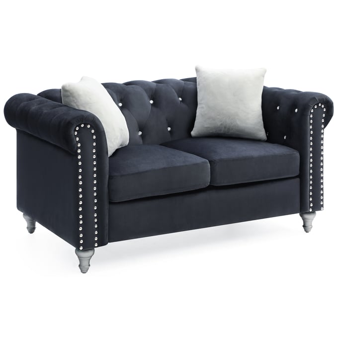 Glory Furniture Raisa Black Velvet Loveseat GLRY-G863A-L