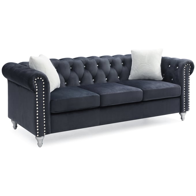 Glory Furniture Raisa Black Velvet Sofa GLRY-G863A-S