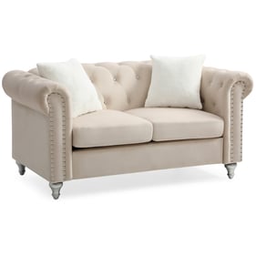 Glory Furniture Raisa Beige Velvet Loveseat