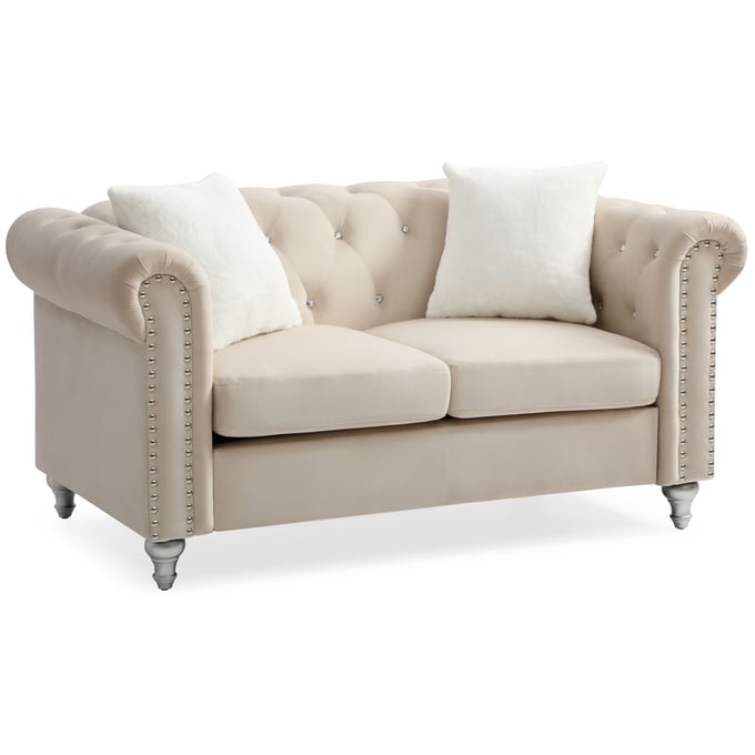 Glory Furniture Raisa Beige Velvet Loveseat GLRY-G867A-L