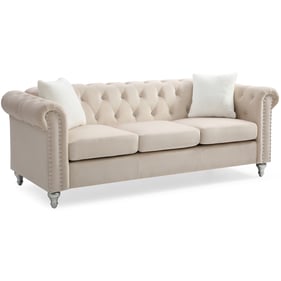 Glory Furniture Raisa Beige Velvet Sofa