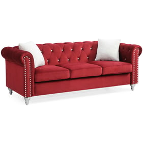 Glory Furniture Raisa Burgundy Velvet Sofa