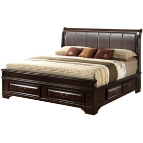 Glory Furniture LaVita Cappuccino Faux Leather King Storage Bed