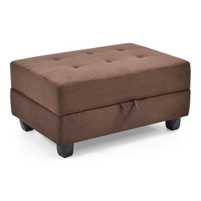 Glory Furniture Gallant Chocolate Microsuede Ottoman GLRY-G902-O