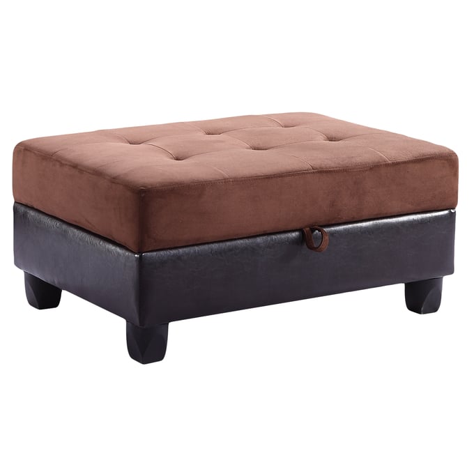 Glory Furniture Gallant Chocolate Brown Microsuede Ottoman GLRY-G906-O