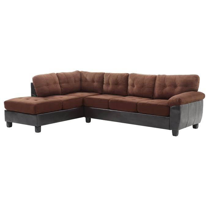 Glory Furniture Gallant Chocolate Brown Microsuede Sectional GLRY-G906B-SC