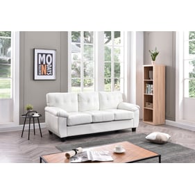 Glory Furniture Gallant White Faux Leather Sofa