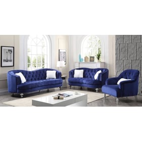 Glory Furniture Jewel Blue Velvet 3pc Living Room Set