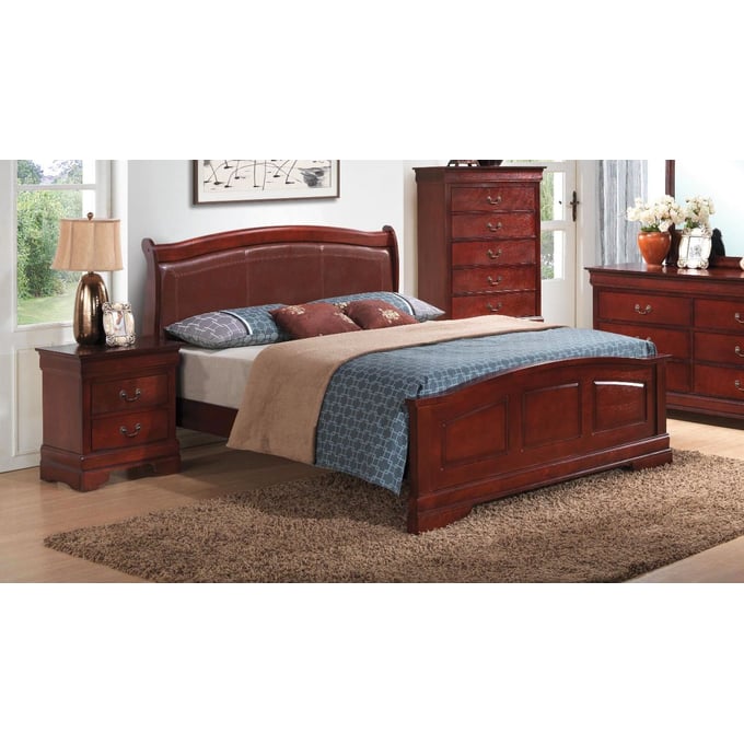 Glory Furniture Louis Phillipe King Size Bed G3100CKB2 Cherry