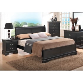 Glory Furniture Louis Phillipe Black Queen Panel 2pc Bedroom Set with Two D...