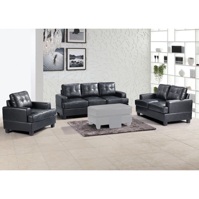 Glory Furniture Sandridge Black PU 3pc Living Room Set GLRY-G583A-LR-S5