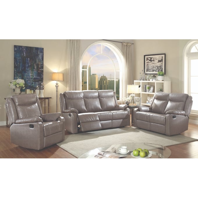 Glory Furniture Ward Gray Faux Leather 3pc Living Room Set GLRY-G763A-RC-LR-S4