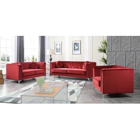 Glory Furniture Pompano Burgundy Velvet 3pc Living Room Set