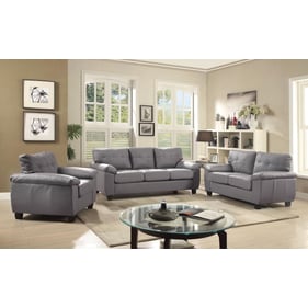 Glory Furniture Gallant Gray Faux Leather 3pc Living Room Set