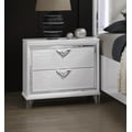 Prism Modern Sytle 2-Drawer Nightstand with LED Glow & V-Shape Handles