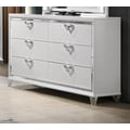 Prism Modern Style 6-Drawer Dresser with Mirror Accent & V-Shape Handles