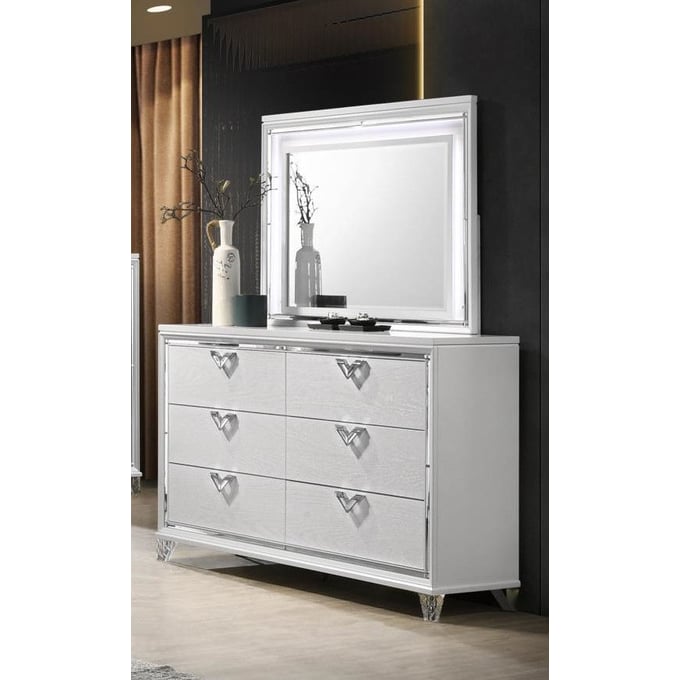 Galaxy Home Prism Light Pearl Dresser and Mirror GLXY-601955549318-DRMR