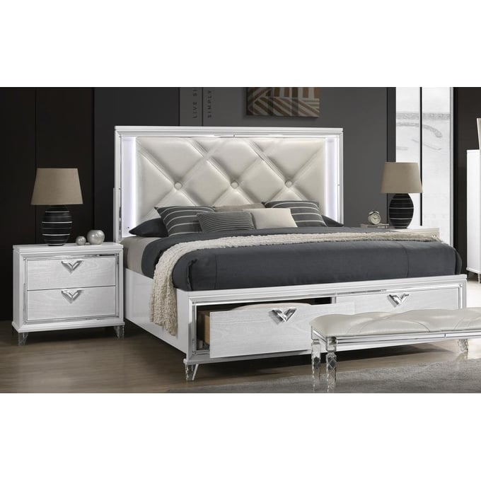 Galaxy Home Prism Light Pearl 2pc Queen Bedroom Set GLXY-601955549271-BR-S1