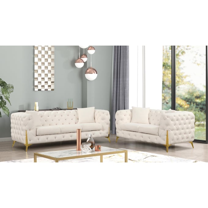 Galaxy Home Comtempo Boucle Beige 2pc Living Room Set GLXY-601955549837