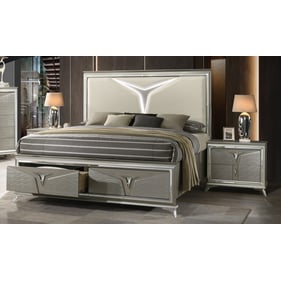 Galaxy Home Samantha Olive Silver 2pc Queen Bedroom Set