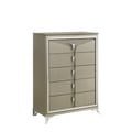 Samantha Modern Style 5-Drawer Chest Made with Wood & Mirrored Drawer Handles