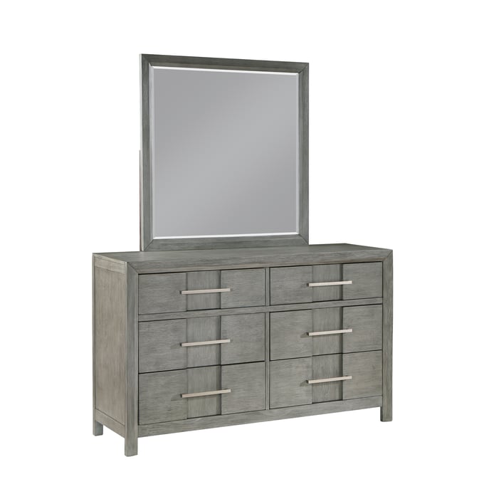 Galaxy Home Kenzo Gray Dresser and Mirror GLXY-601955550475-DRMR