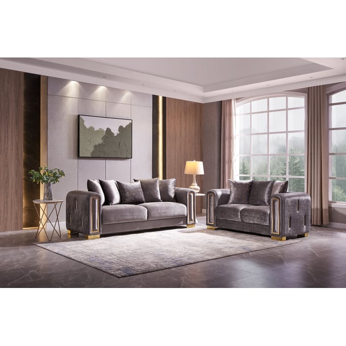 Galaxy Home Impreza Gray 2pc Living Room Set GLXY-601955550666