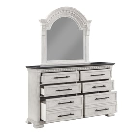 Galaxy Home Faith Collection Antique White 6 Drawers Dresser And Mirror