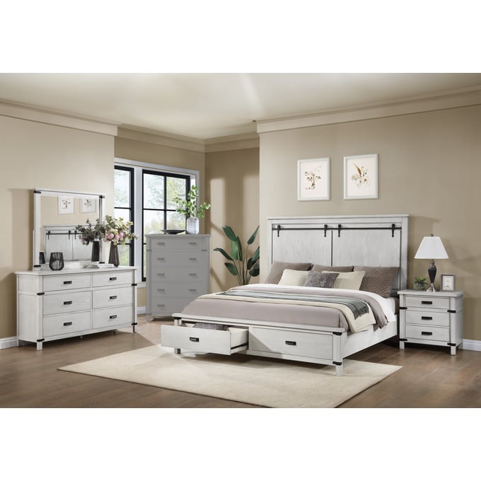 Galaxy Home Loretta Silver 4pc King Bedroom Set GLXY-601955551274