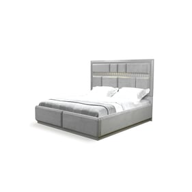 Galaxy Home Da Vinci Gray Queen Bed with Led Headboard