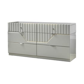 Galaxy Home Da Vinci Gray Led 6 Drawer Dresser