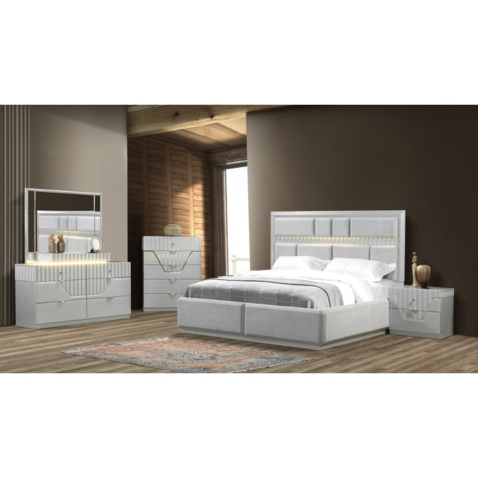 Galaxy Home Da Vinci Gray 5pc Queen Bedroom Set GLXY-601955551380