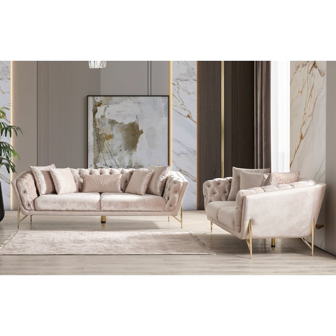 Galaxy Home Presley Beige 2pc Living Room Set GLXY-601955551939