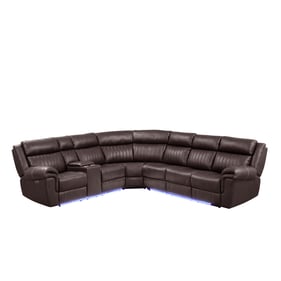 Galaxy Home Aviator Brown Recliner Sectional Sofa