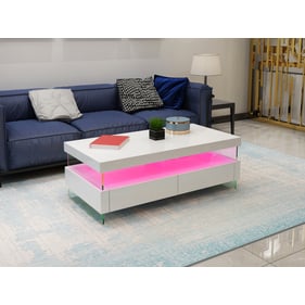 Galaxy Home Ria White LED Coffee Table