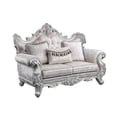 Galaxy Home Furnishings Melrose Traditional Style Loveseat Made with Wood & Silver Champagne Finish in Silver