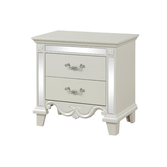 Galaxy Home Milan White Mirror Framed Nightstand GLXY-698781008867